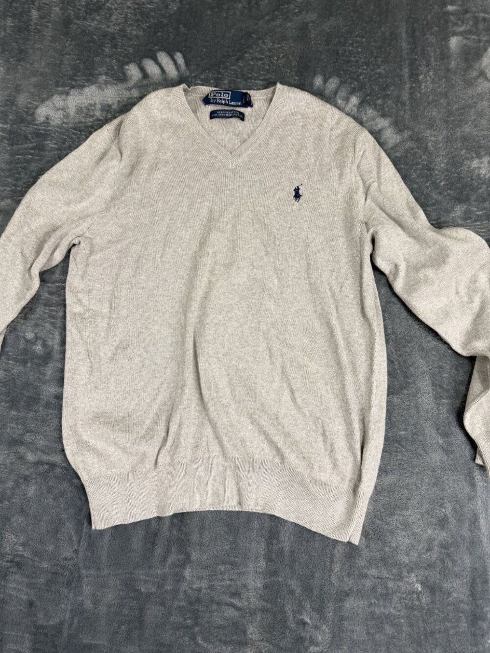 Polo Ralph Lauren Mens Gray V-Neck Sweater S
